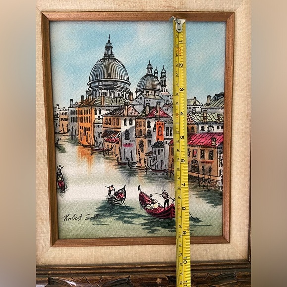 ORIGINAL Robert Scott Grand Canal Venice Italy Painting 15x16.5” Framed Vintage - Picture 8 of 10